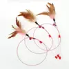 Palo Juguete para Gatos, Juguete para Mascotas, Duradero y Resistente a Mordidas, con Cascabel y Plumas, Herramienta de Entretenimiento para Gatos, Varilla Larga de Acero para Mascotas