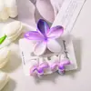Nuevo Clip de Garra de Flor de Plumeria Electrochapado de Color Gradiente con Efecto de Gota de Lluvia, Pasador Simple y Elegante para Mujer, Accesorio para el Cabello