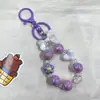 Chaveiro Criativo Pequeno Fresco Cor Doce Banhado com Contas Chaveiro Laço Coração Pingente Pequeno para Bolsa Pulseira