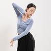 Ropa de Práctica de Danza Moderna Top para Mujer Primavera y Otoño Adulto Modal Traje de Danza Clásica China Yoga Cuerpo Manga Larga
