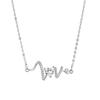 Collar con letras de amor y diamantes en plata de ley S925, cadena de clavícula en forma de corazón a juego, joyería de moda, accesorios personalizados para mujer.