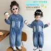 Conjunto de Mezclilla para Niña, Nuevo Conjunto de Dos Piezas con Chaqueta de Botones de Mezclilla de Moda para Bebé Niña, Versión Coreana