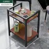 Suporte de xícaras de chá para sala de Mahjong, mesa de Mahjong para sala de estar, mesinha de centro pequena móvel, suporte de chá quadrado de chão para sala de xadrez e cartas no quarto