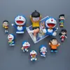 Pegatinas de Refrigerador Azules Estéreo Grasos Adornos de Dibujos Animados Pegatinas Magnéticas Estilo Japonés Creativo Set de Doraemon de Imanes Muñecas Decorativas Magnéticas