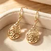 Pendientes de cobre Yanbai de estilo vintage europeo y americano, con diseño calado en forma de gota de agua, modernos, de lujo ligero, elegantes y versátiles para mujer