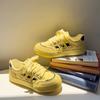 Pall Ar Quente Meninas Moda Cabeça Redonda 2024 Outono Doce Cool Sapatos Casuais Combinação de Cores Cadarço Pequenos Sapatos de Plataforma Femininos