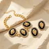 Conjunto Transfronterizo Europeo y Americano para Mujer Personalidad Diseño de Cabeza de León Esmalte Pendientes Colgantes Pulsera Versátil Nicho Collar Joyería