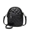 Bolso Pequeño de Piel Genuina para Mujer con Diseño Rombo para Teléfono Móvil 2020 Nuevo Famoso en Internet Todo-partido Bolso Cruzado para Teléfono Móvil Bolso Vertical de Hombro