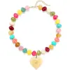 Cadena para Clavícula de Cuentas Arcoíris para Mujer de Amazon Transfronteriza, Versátil Collar Dopamina Amor, Joyería de Nuevo Estilo Europeo y Americano