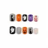 Uñas Portátiles de Halloween Telaraña de Araña Fantasma Calabaza Calavera Gato Negro Arte de Uñas Piezas de Uñas Portátiles Pegatinas de Uñas Postizas Venta al por Mayor