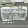 Estuche para lápices de gran capacidad con diseño de Oso autoirónico, estilo ins, alta apariencia, bolsa de almacenamiento portátil transparente de doble capa para estudiantes