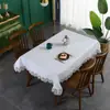 Toalha de Mesa Quadrada Impermeável e à Prova de Óleo Sem Lavagem Renda para Hotel Restaurante Sala de Estar Quarto Cozinha Tecido Anti-Queda e à Prova de Poeira