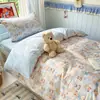 Juego de ropa de cama de tres piezas 100% algodón para dormitorios de estudiantes, específicamente para residentes de secundaria y universidad, sábana y funda de edredón de algodón puro para cama individual