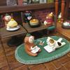 Tienda de comestibles japonesa Zakka, tienda de té, tres flores, gato, mono, cafetería, adornos de escritorio, escena en miniatura, pequeños adornos