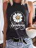 AliExpress Amazon Venta Caliente Top sin Mangas con Estampado Floral para Primavera y Verano Camiseta Cuello Redondo Pulóver Chaleco Comercio Exterior Mujer