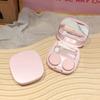 Caixa de Armazenamento de Lentes de Contato Ins Macaron Simples e Portátil Espelho Caixa Acompanhante Cuidado Estudante Feminino Caixa de Lentes de Contato