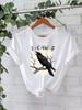 100 Algodón Amazon Transfronterizo Europa y América FCAWF Moda Suelta Casual Manga Corta Cuello Redondo Camiseta Mujer