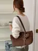 Bolsa Feminina Multi Frutas Estilo Pequena Fragrância Bloco de Cores Camurça Bolsa Tote Outono/Inverno 2026 Nova Retro Versátil Bolsa de Mão Ombro