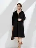Abrigo de Lana de Doble Cara para Mujer en Otoño e Invierno Nuevo Abrigo de Lana para Personas Bajas Abrigo de Lana de Doble Cara de Longitud Media para Invierno