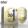 Condones Olo Rojos Finos 001 con Ácido Hialurónico (10 unidades) Condones Finos y Brillantes Juguetes Sexuales para Adultos