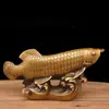 Fábrica Hongda atacado latão peixe dragão dourado bronze artesanato presentes ornamentos para coleção doméstica