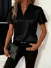 2026 Site Independente Desejo Amazon Item Mais Vendido Primavera e Verão Simples Elegante Versátil Gola V Camisa Blusa Solta para Mulheres