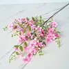 Flor Artificial Galho Longo Rosa de Sete Folhas Decoração de Casa Sala de Estar Flor Artificial Flor Falsa Decoração de Salão de Casamento Arranjo de Flores para Corredor