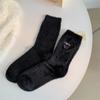 Novedad Otoño/Invierno 2025 Calcetines Gruesos de Felpa Sintética para Mujer, Suaves y Cálidos para Dormir, a Media Pantorrilla, Holgados, con Bordado de Cara Sonriente, Venta al por Mayor