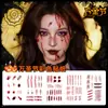 Pegatinas Faciales de Halloween de Alta Gama con Aspecto Elevado, Pegatinas de Tatuaje Cicatriz Coloridas de Monja, Pegatinas Atmosféricas, Calabazas Aterradoras, No Tóxicas
