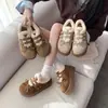 Mocassins versáteis Sapatos Birkenstock sapatos femininos de algodão quentes novos slip-on botas de neve outono inverno 2026 sapatos de dirigir fivela de couro