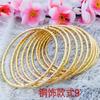Pulsera de Círculo Delgado, Espiral de Latón Chapado en Oro, Pulsera de Oro con Conservación del Color, Pulsera Espiral Bohemia, Pulsera de Círculo Delgado