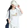 Ropa para Niños, Camisetas de Manga Corta de Algodón Puro para Niñas, Ropa Casual Casual de Venta Caliente en Verano para Niños Medianos y Grandes, Tops de Manga Corta Elegantes y de Moda para Niñas