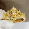 Anillo Corona de Reina Elegante Abierto Más Vendido Corona de Circón Micro-incrustado Anillo de Coronación Ocho Corazones Ocho Flechas