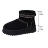Botas de nieve gruesas con forro polar para mujer, nuevo modelo 2026, zapatos de algodón gruesos para cruzar la frontera, de caña corta, cálidos, antideslizantes, botas de comercio exterior
