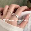 Anillo de Plata de Ley S925 con Diseño de Empalme Ovalado Estilo Coreano Minimalista Estilo Ins Recomendado por Bloggers con Diseño de Nicho y Sensación de Alta Gama