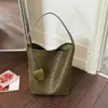 2026 Nuevo Bolso de Mano Tejido tipo Cubeta Hecho a Mano para Mujer, Correa Ancha Minimalista para el Hombro, Bolso de Hombro Único para Debajo del Brazo, Gran Capacidad, Estilo Casual