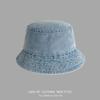 Sombrero de Pescador de Mezclilla para Mujer, Hace que la Cara Parezca Más Pequeña, Versátil, Lavado y Desgastado, Sombrero Casual para Viajes al Aire Libre para Hombre, Ala Ancha