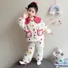 Pijama de Niña Invierno Nuevo Terciopelo Espesado Coral Terciopelo Traje Bebé Franela Estilo Princesa Ropa de Casa para Niños