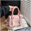 Bolso de Mano Rosa Nuevo de Primavera Transfronterizo Bolso de Hombro Cruzado Estilo Coreano Combinable Bolso Bowling Bolso Pequeño de Moda