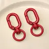 Fivela de Figura Oito Colorida em Liga Metálica Pintada por Spray, Acessório de Chaveiro DIY Feito à Mão, Decoração de Mochila, Conector de Argola de Mola