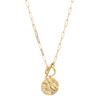 Amazon transfronterizo nuevo collar con colgante de hebilla OT de luna y estrella de medalla de oro grande, cadena para clavícula, joyería, joyería, mujer