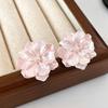 Pendientes de camelia con diseño de nicho para mujer, nuevos y elegantes pendientes rosas de alta calidad.