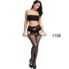 Lencería Sexy Encaje Transparente Liguero Medias de Red Negras Sexy Medias de Red Sin Quitar Ligas Antideslizantes Europeo y Americano