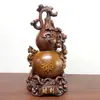 Adornos de Calabaza Tallada en Madera de Imitación de Resina, un Par de Decoraciones para el Hogar, Artículos de Feng Shui para Atraer la Riqueza para la Sala de Estar, Gabinete de Vino, Regalo de Inauguración