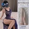 Estilo Irmã Real Dormila Decote Halter Fino Transparente Vazado Suspensório Decote Halter Roupa Íntima Sexy Corrente Sexy Fenda Alta