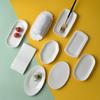 Venta de Fábrica Plato Blanco Puro de Porcelana de Hueso para Hotel para Toallas Se Puede Personalizar con Logo, Mesa de Restaurante Club Cerámica Soporte para Toallas Tangshan