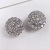 Brincos Taobao TikTok Live Exquisitos Zircônia Redonda Totalmente Cravejada de Diamante Brincos Doces para Estudante Feminina E6871