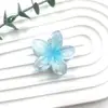 Novo prendedor de cabelo de acrílico frangipani colorido, presilha floral, acessório de cabelo feminino elegante e sofisticado, presilha de tubarão lateral