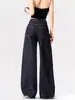 Jeans Feminino Plus Size de Cintura Alta com Corte Ampulheta para Outono e Inverno, Novas Calças Largas Soltas Plus Size, Calças Retas Emagrecedoras que Cobrem o Quadril