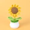 Girasol de Lana Transfronterizo en Maceta Flor de Lirio del Valle Nomeolvides Tulipán Adorno de Flor Artificial Temporada Escolar Regalo para Maestro